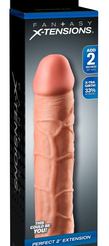 X-TENSION Perfect 2 - élethű péniszköpeny (20,3cm) - natúr