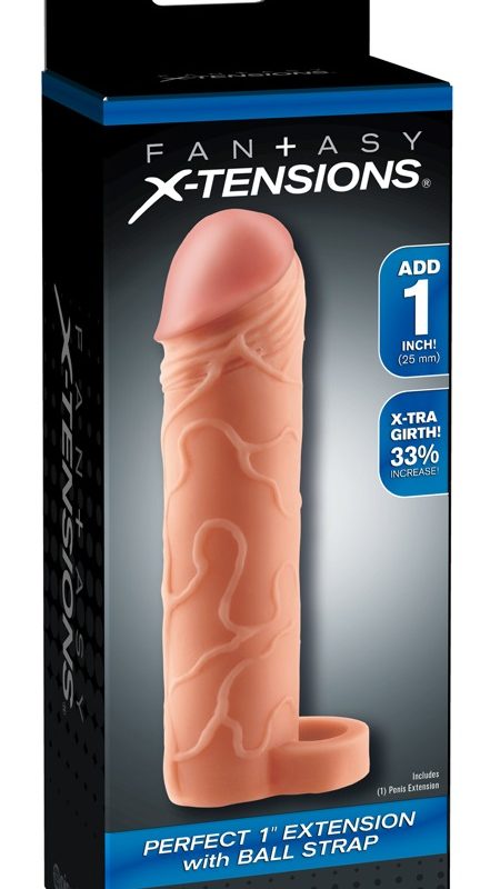 X-TENSION Perfect 1 - heregyűrűs péniszköpeny (17,7cm) - natúr