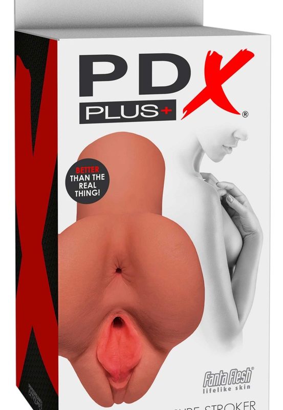 PDX Pick Your Pleasure - 2in1 punci és popsi maszturbátor (natúr)