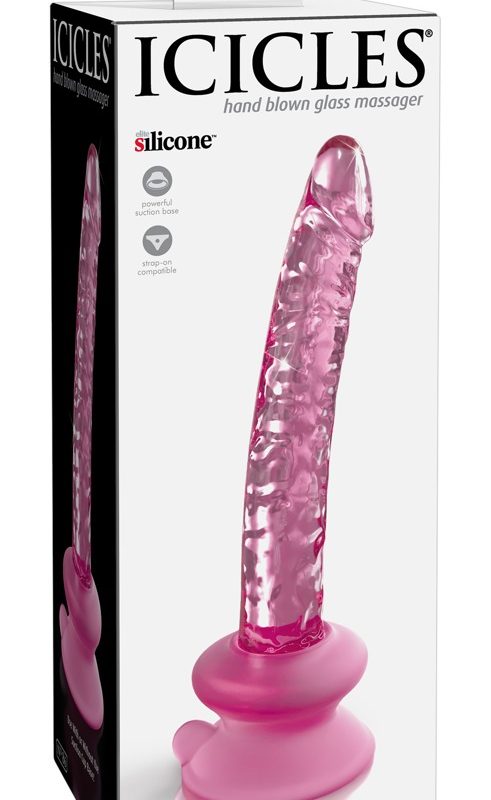 Icicles No. 86 - péniszes üveg dildó (pink)