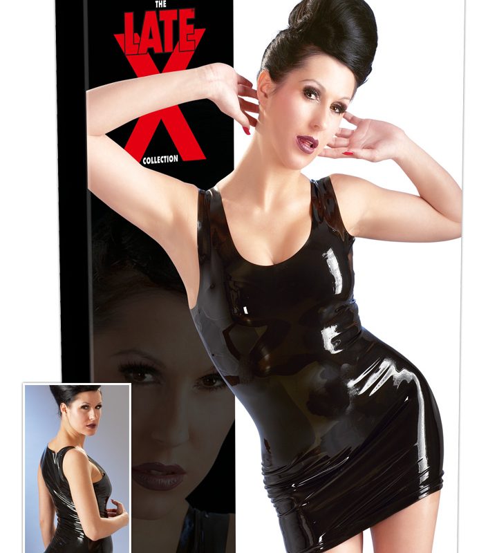 LATEX - ujjatlan miniruha (fekete)