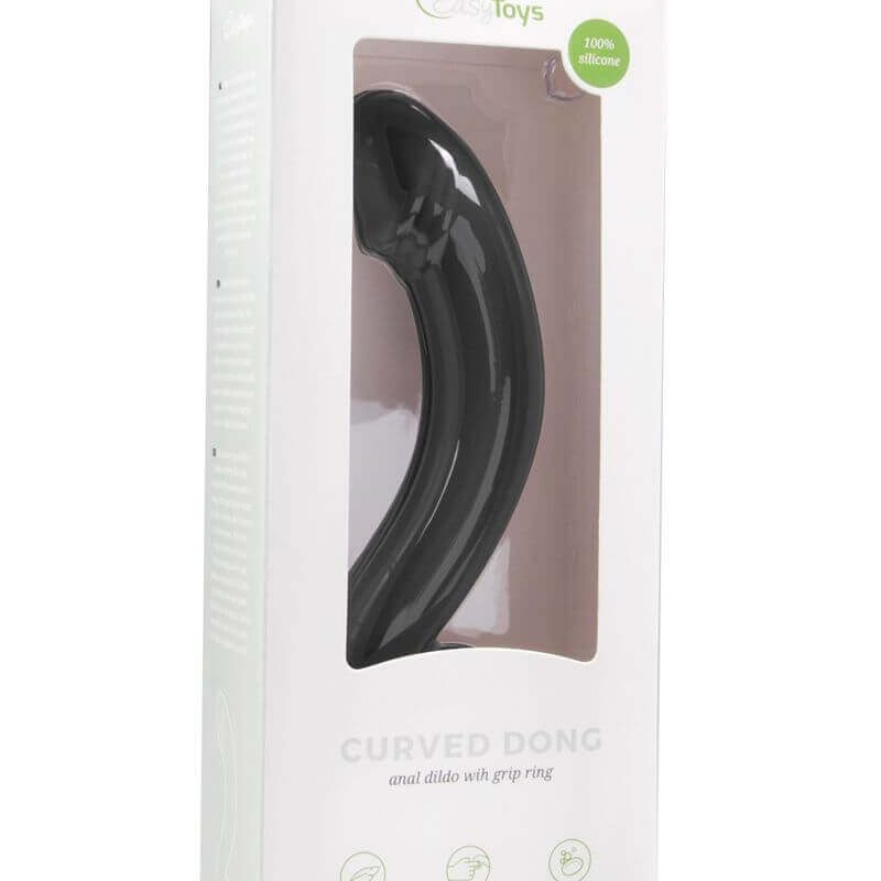 EasyToys Curved Dong - szilikon anál dildó (fekete)