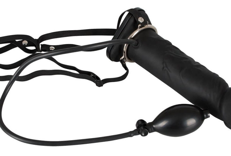 You2Toys - Inflatable Strap-On - üreges, szilikon dildó (fekete)