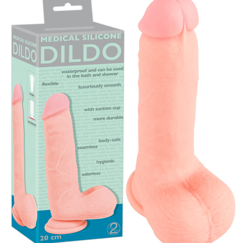Medical - egyenes orvosi szilikon dildó (20cm) - natúr