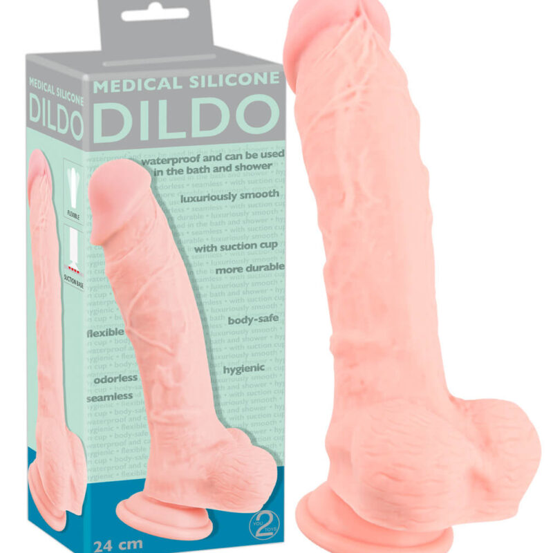 Medical - orvosi szilikon dildó (24cm) - natúr