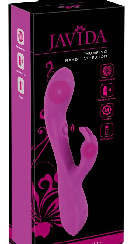 Javida Thumping Rabbit - 3 motoros csiklókaros vibrátor (lila)