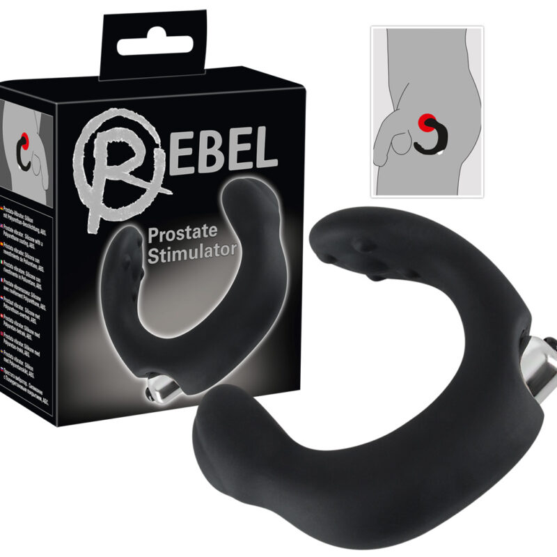 Rebel - íves prosztata vibrátor (fekete)