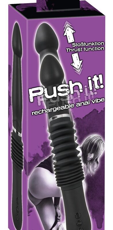 You2Toys - Push it - akkus lökő anál vibrátor (fekete)