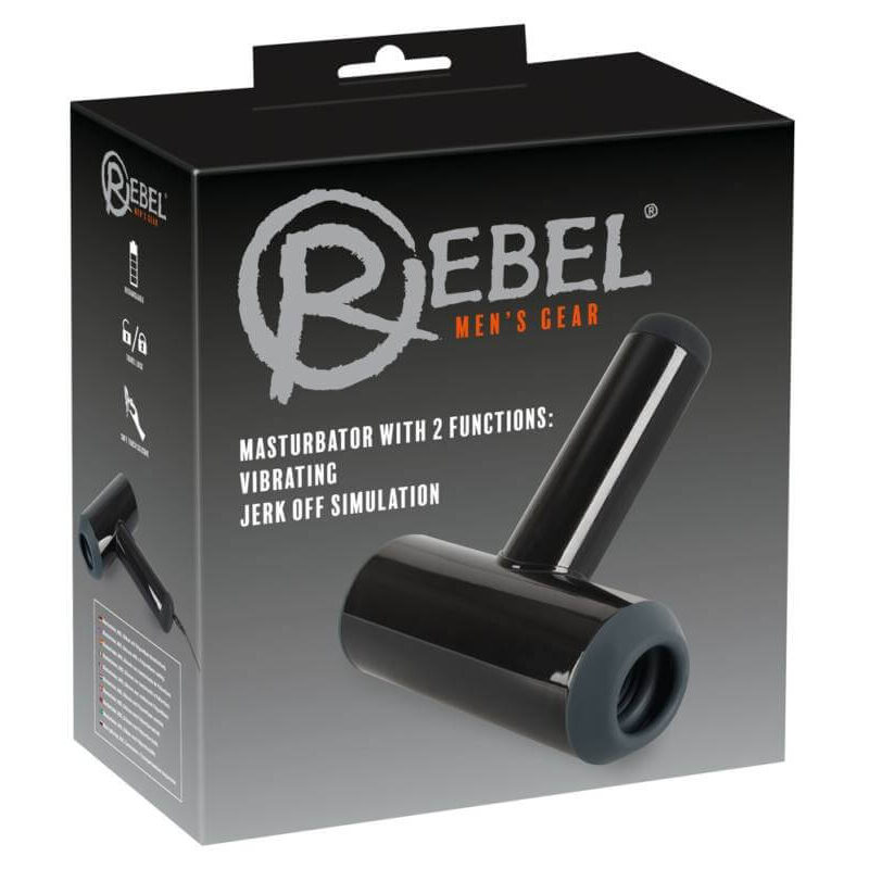 Rebel - akkus, fel-le mozgó, vibráló maszturbátor (fekete)