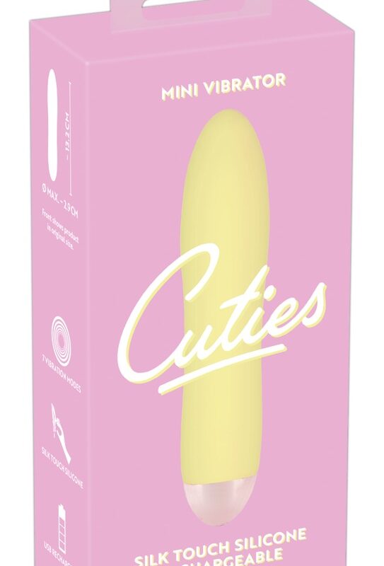 Cuties Mini Yellow - akkus, szilikon rúdvibrátor (sárga)
