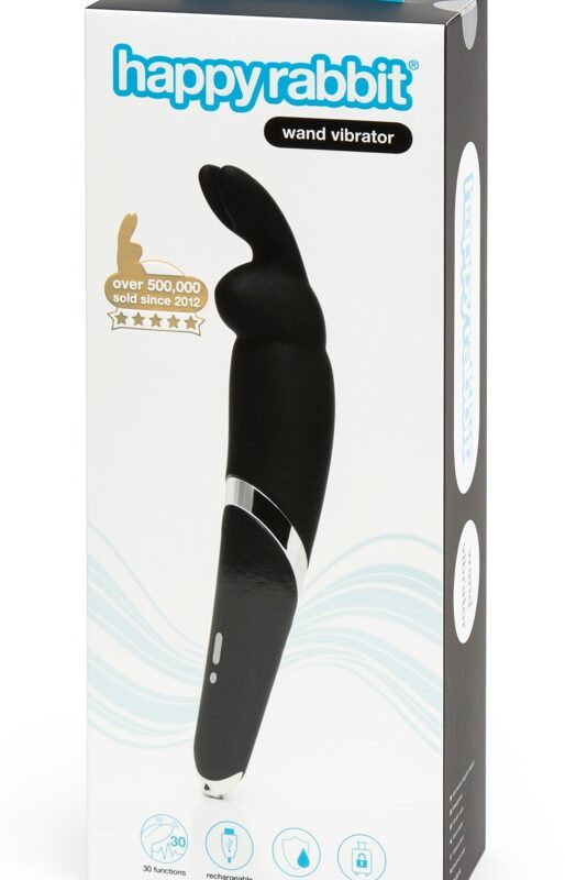 Happyrabbit Wand - akkus, masszírozó vibrátor (fekete)