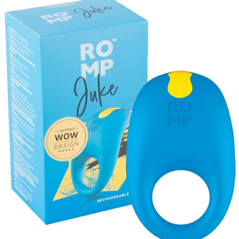 ROMP Juke - vízálló vibrációs péniszgyűrű (kék)