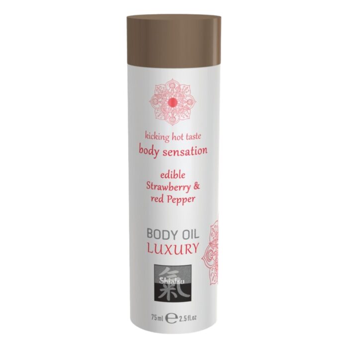 Shiatsu Luxury - ehető masszázsolaj - eper-vörösbors (75ml)