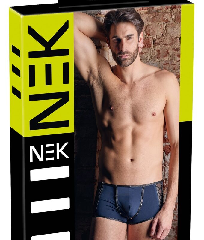 NEK - fekete fűzős-necc betétes boxer (kék)