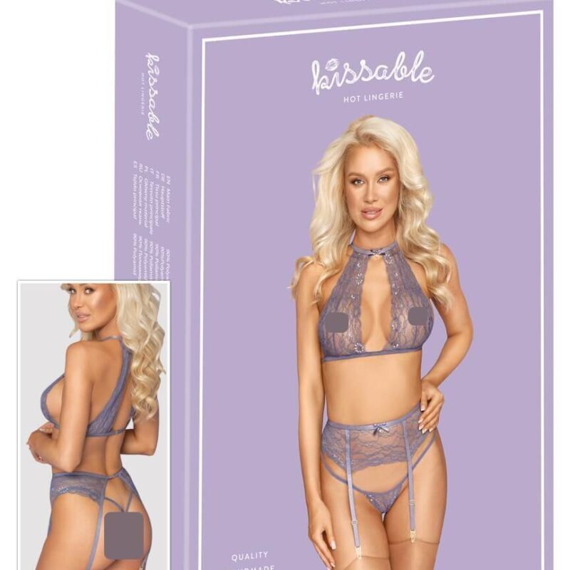 Kissable - csipke fehérnemű szett (lila)