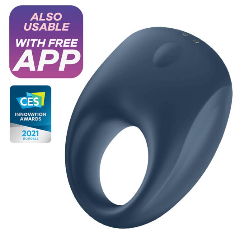 Satisfyer Strong One - okos vibrációs péniszgyűrű (kék)