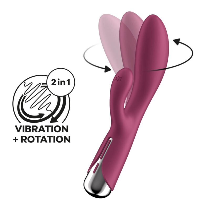 Satisfyer Spinning Rabbit 1 - forgó csiklókaros vibrátor (piros)