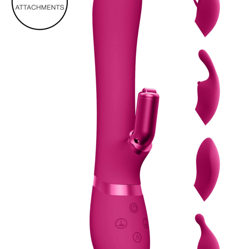Vive Chou - akkus, cserélhető fejes csiklókaros vibrátor (pink)