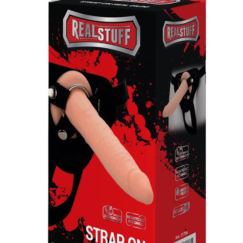 RealStuff Strap-On - keskeny, felcsatolható dildó (natúr)